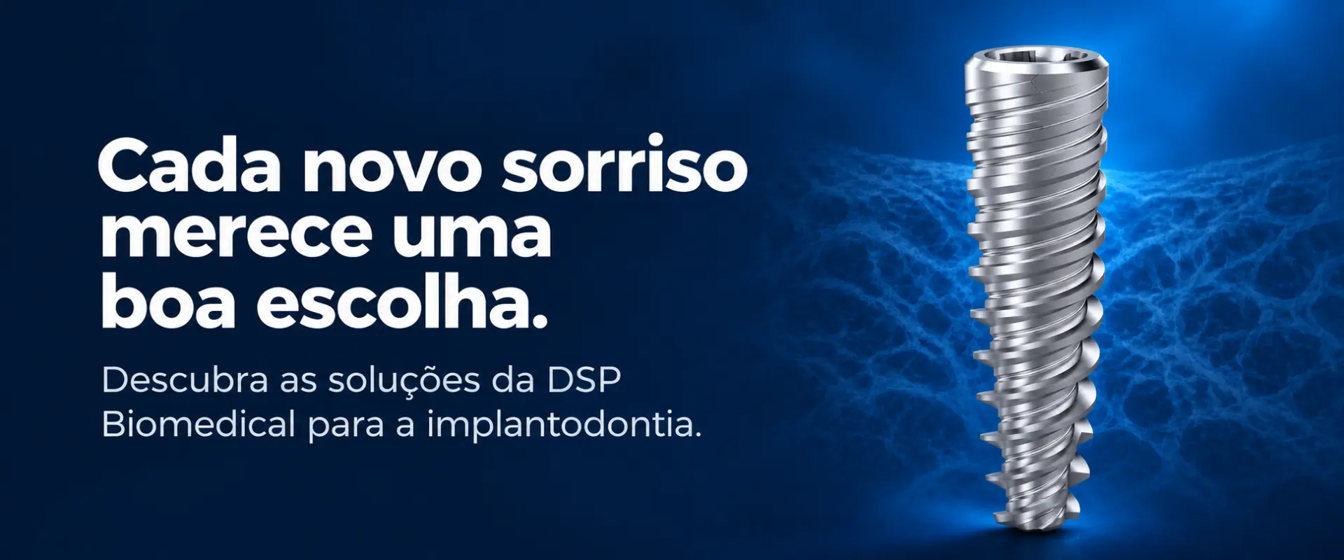 Implante de titânio em destaque