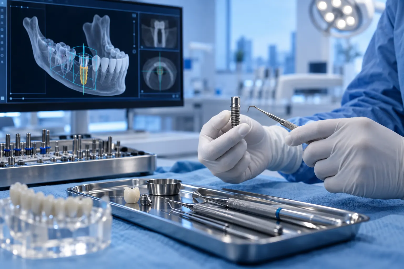 Planejamento de implante dentário.