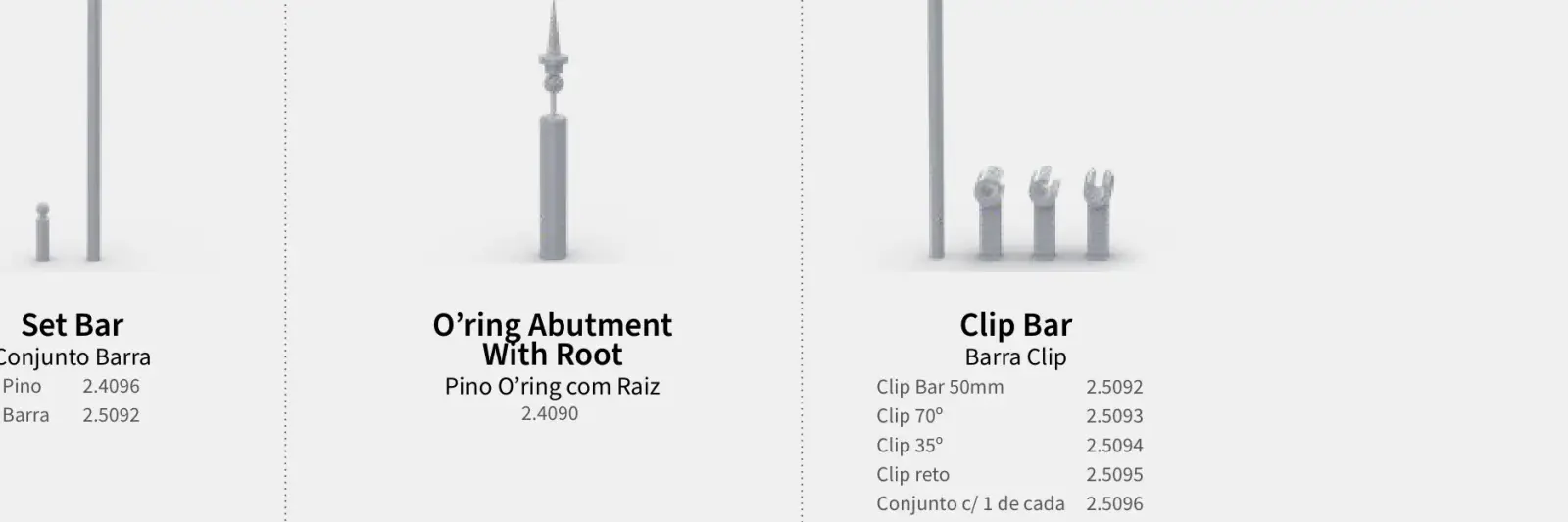 Barra Clip 50 mm / Barra do Conjunto Barra