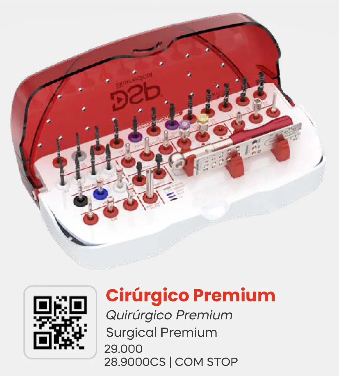 Kit cirúrgico Premium com COM STOP (28.9000CS)