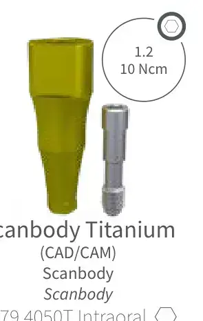 Scanbody de titânio CAD/CAM intraoral (79.4050T)