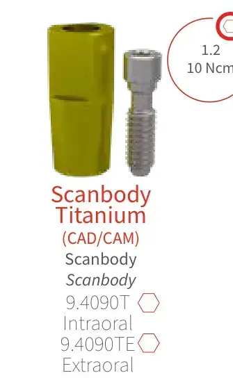 Scanbody de titânio CAD/CAM extraoral (9.4090TE)